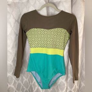 Seea Women’s Geometric Brown and Teal Surf Suit